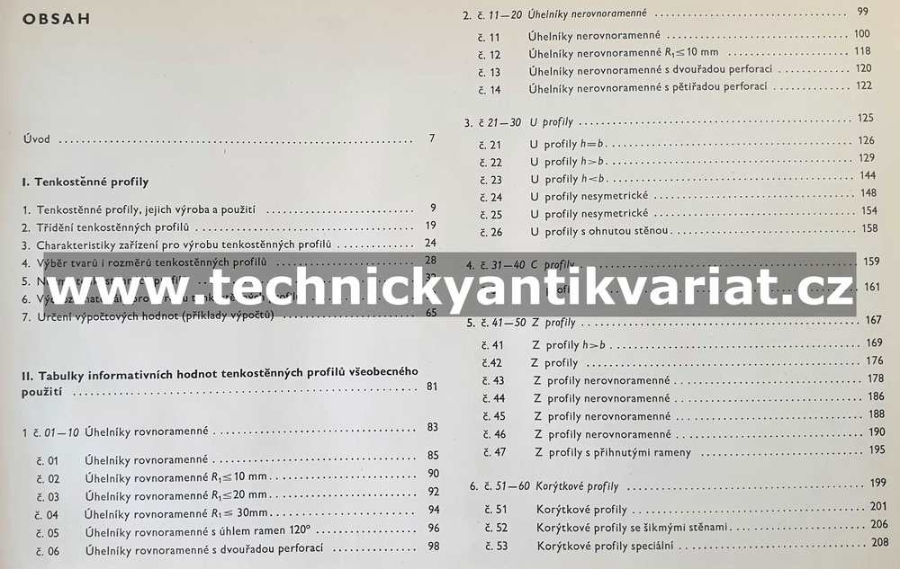 Technická příručka výroby a použití ocelových tenkostěnných profilů v MLR, NDR, PLR, SSSR A ČSSA (1968)