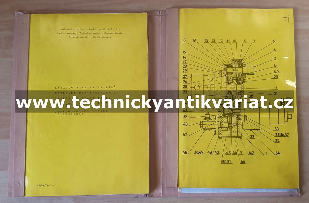 Desta BVH 1622S - katalog náhradních dílů (1967)