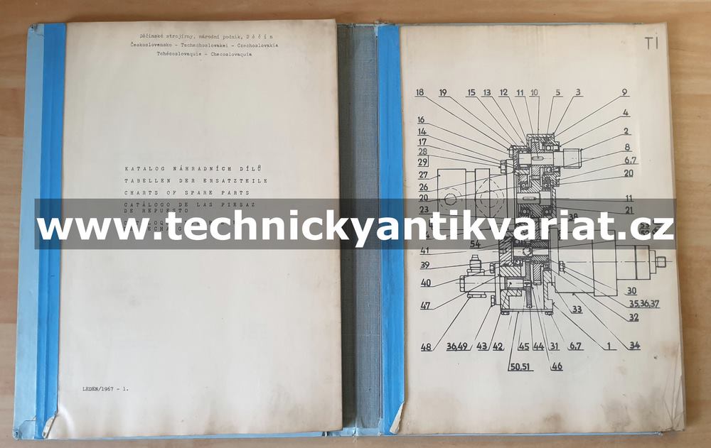 Desta BVH 1622S - katalog náhradních dílů (1967)