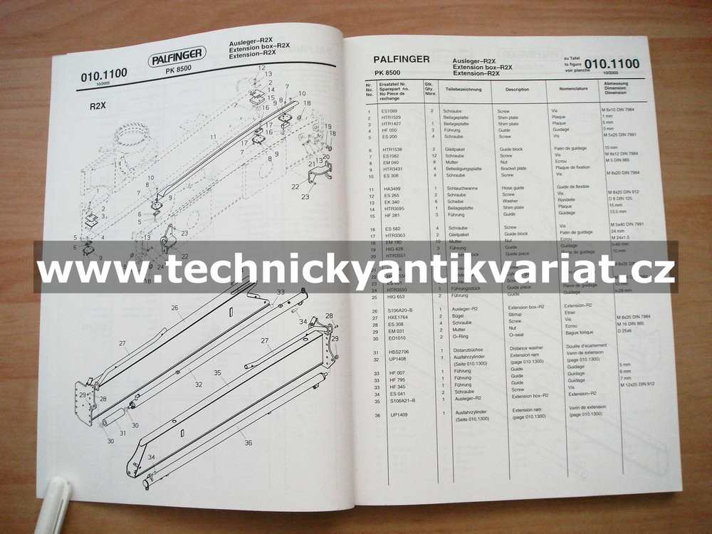 Palfinger PK 8500 Spare parts list