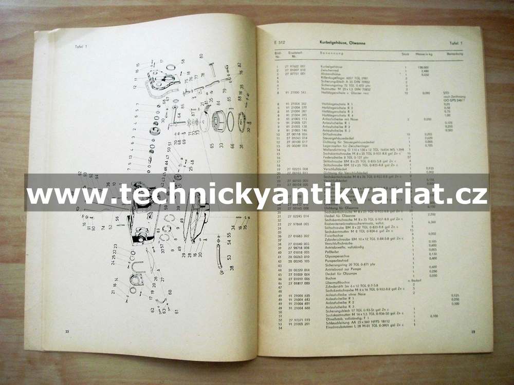 Fortschritt E512 - IFA Dieselmotor 4VD 14,5/12-1SRW - Ersatzteil katalog (1981)