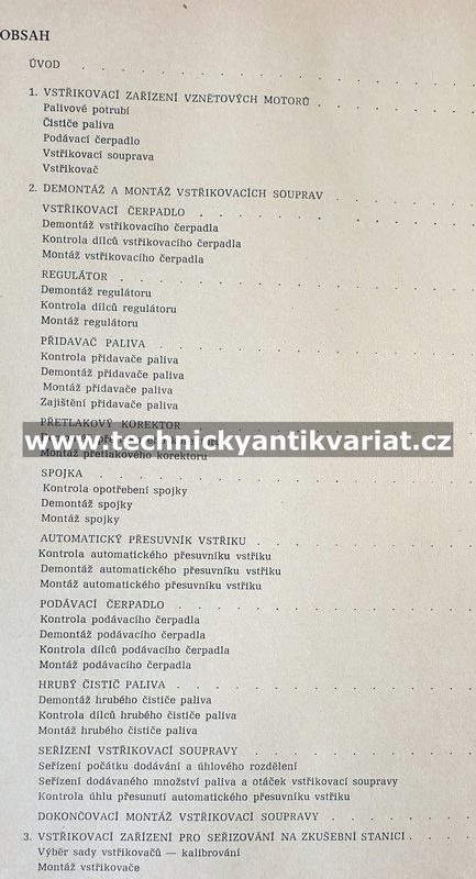 Vstřikovací soupravy PV.Bg, PV.A - dílenská příručka (1981)