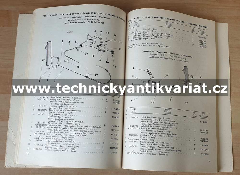 Škoda 110R - katalog náhradních dílů (1974-1975)