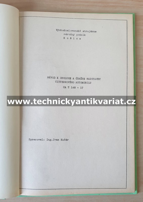 Tatra 148 17 - prepravník pohonných hmot - návod k obsluze