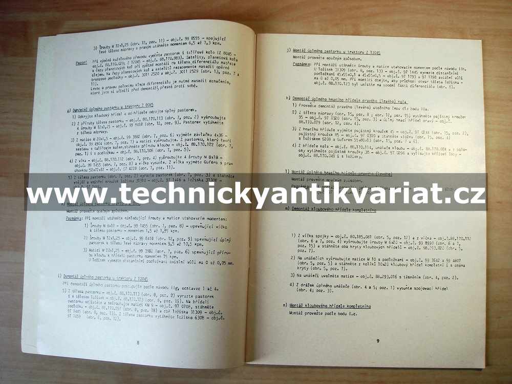 Zetor 8045, 12045 - dílenská příručka DODATEK