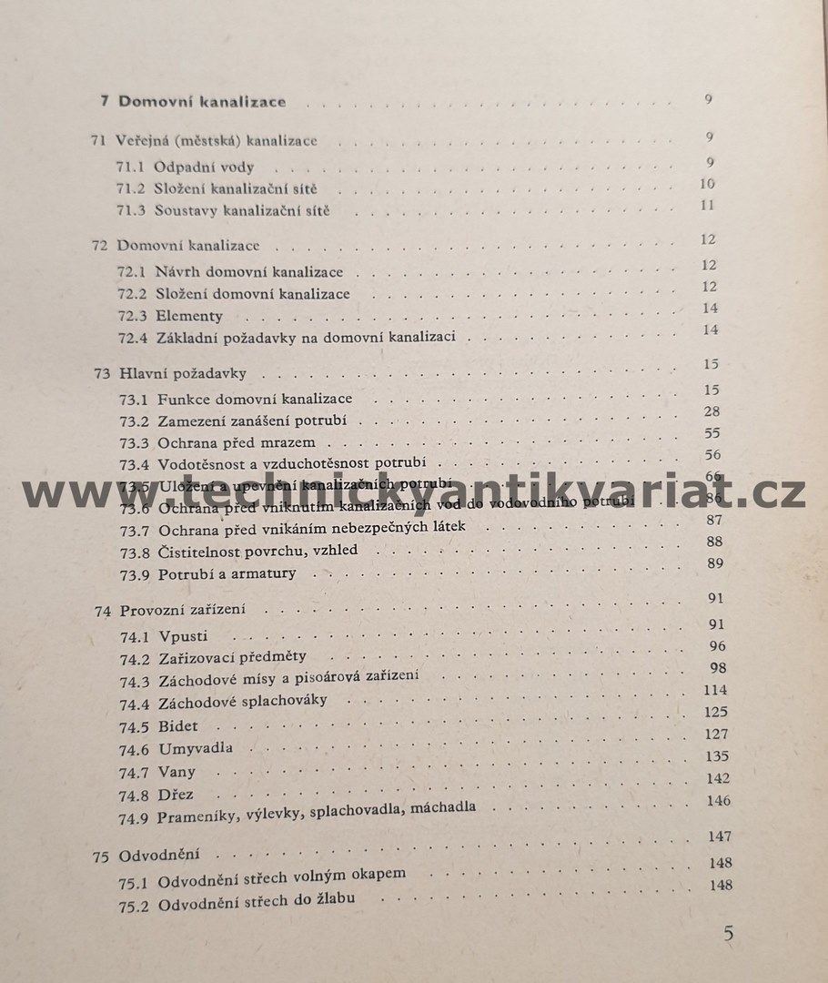 Technická zařízení budov - domovní kanalizace, prostory s instalacemi a instalační celky - Krch (1968)