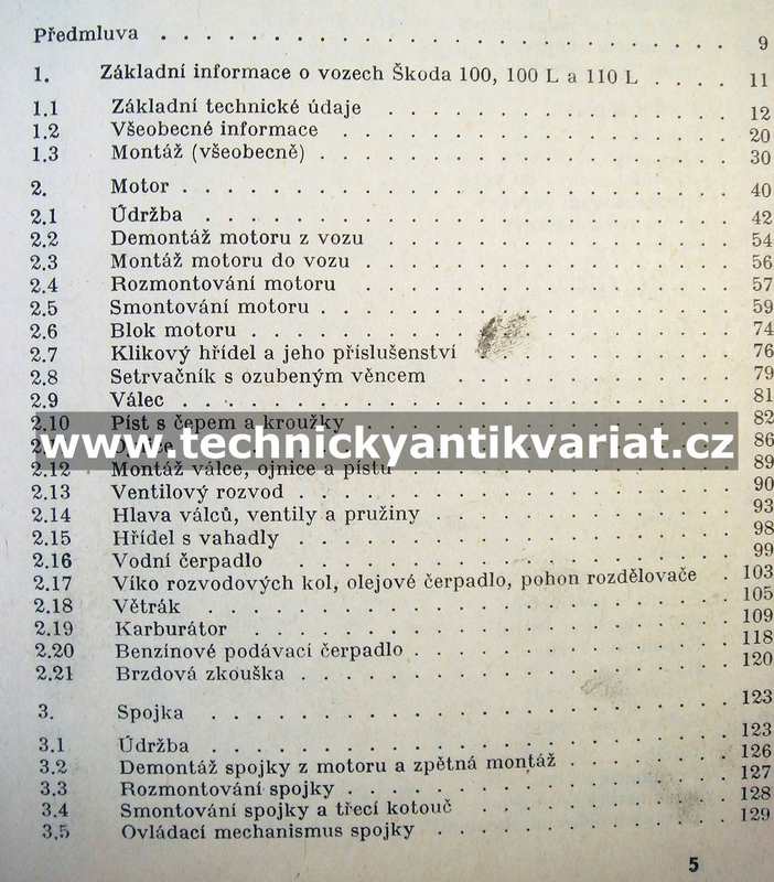 Škoda 100, 100L, 110L, 110LS, 110RS - údržba a opravy (1972)