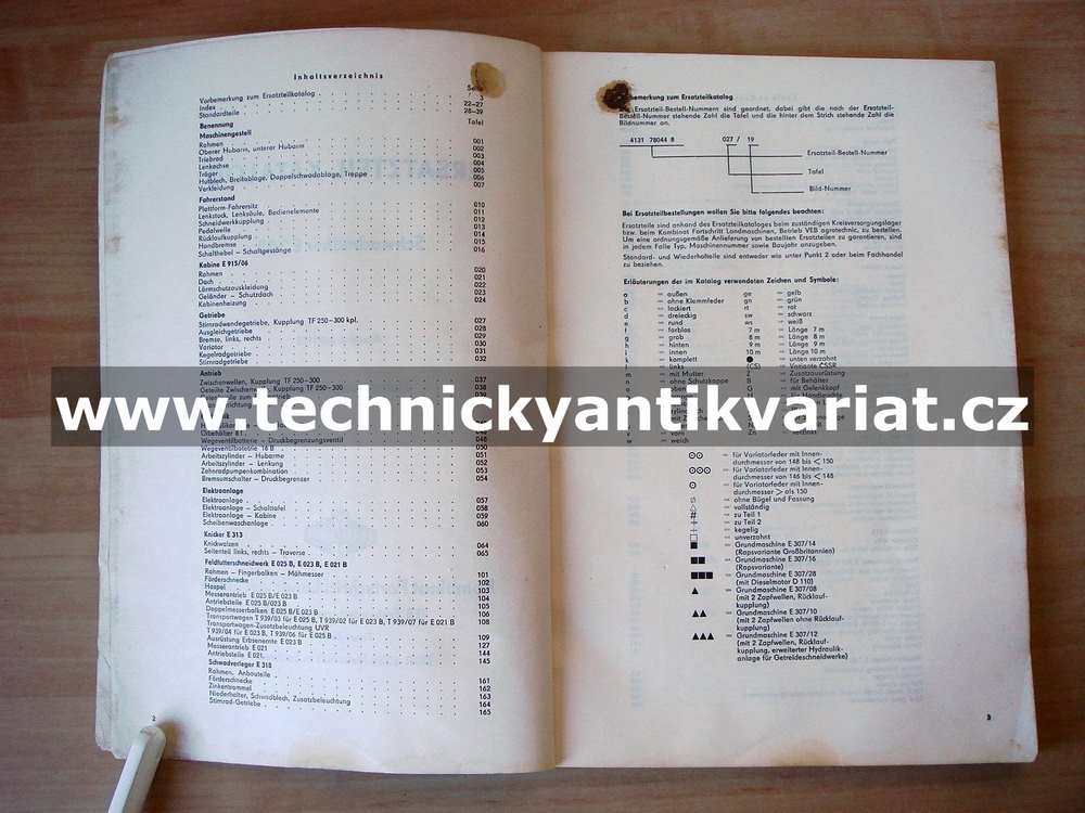 Schwadmaher E303 - Ersatzteilkatalog (1985)