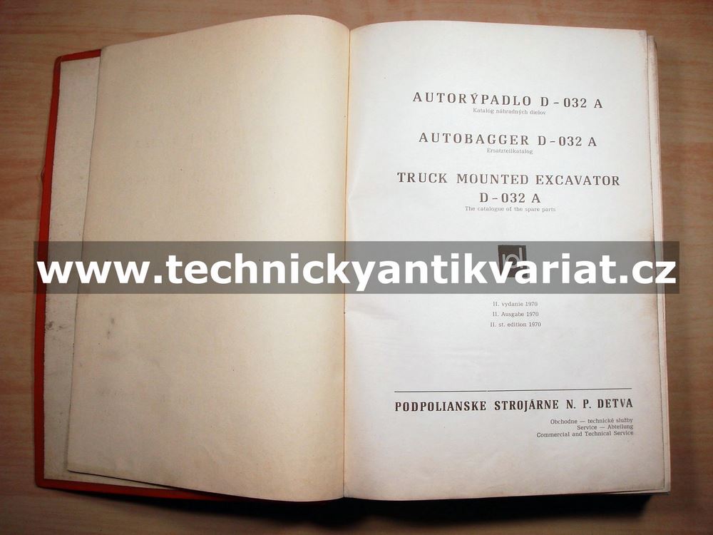 Autorýpadlo D032a - katalog náhradních dílů (1970)