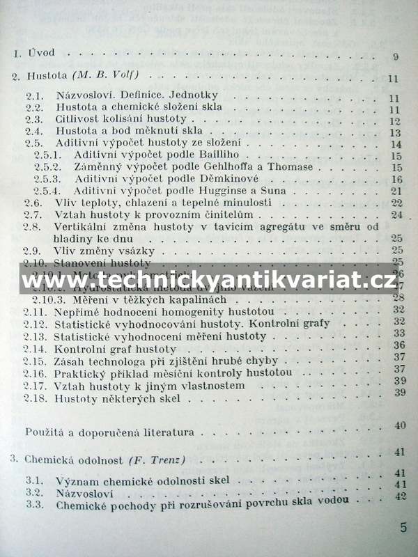 Chemická odolnost, hustota a mechanické vlastnosti skel - (1967)