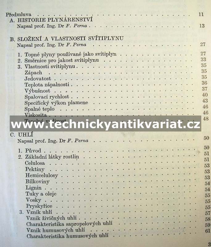 Plynárenství I. Perna, Riedl, Špetla (1952)