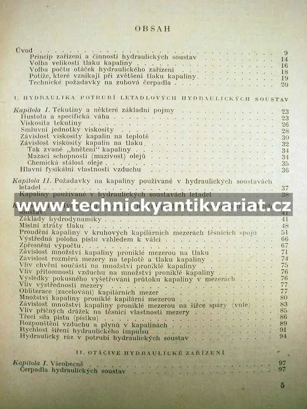 Hydraulické zařízení v letadlech I.,II. - Bašta (1957)