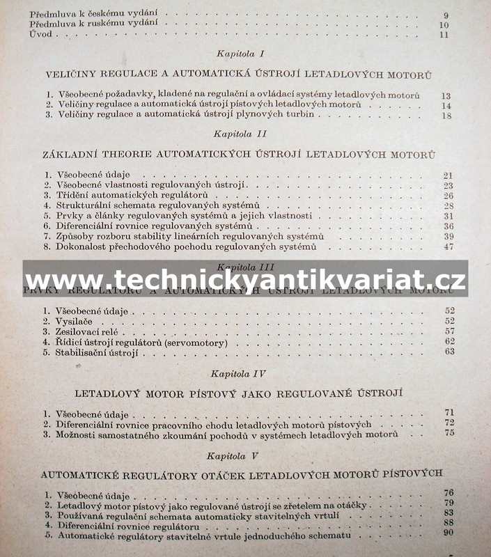 Automatické řízení letadlových motorů - V.A. Bodner (1954)