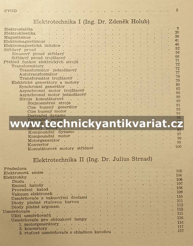 Elektrotechnika pro promítače - Holub, Strnad (1945)