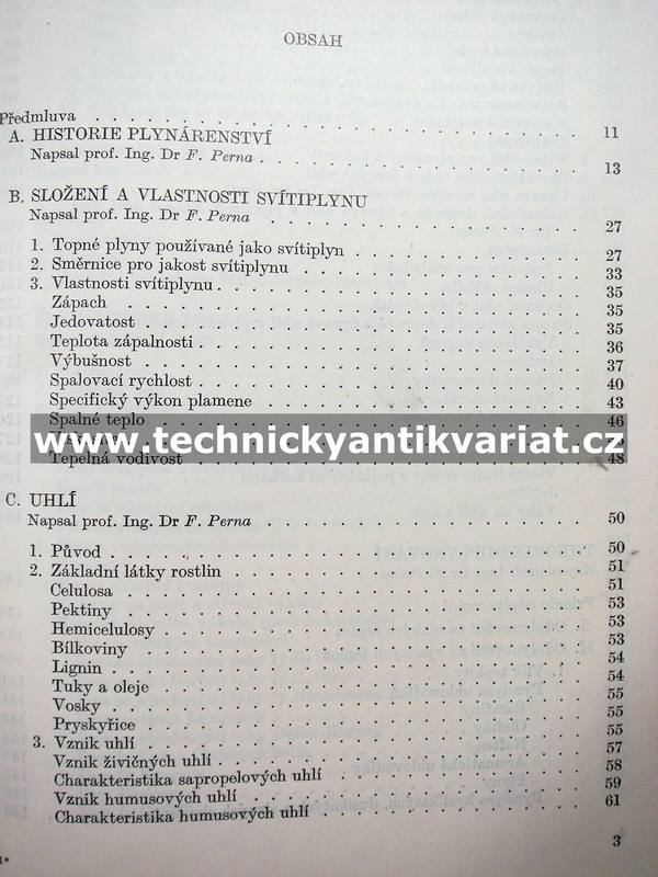 Plynárenství I. Perna, Riedl, Špetla (1952)