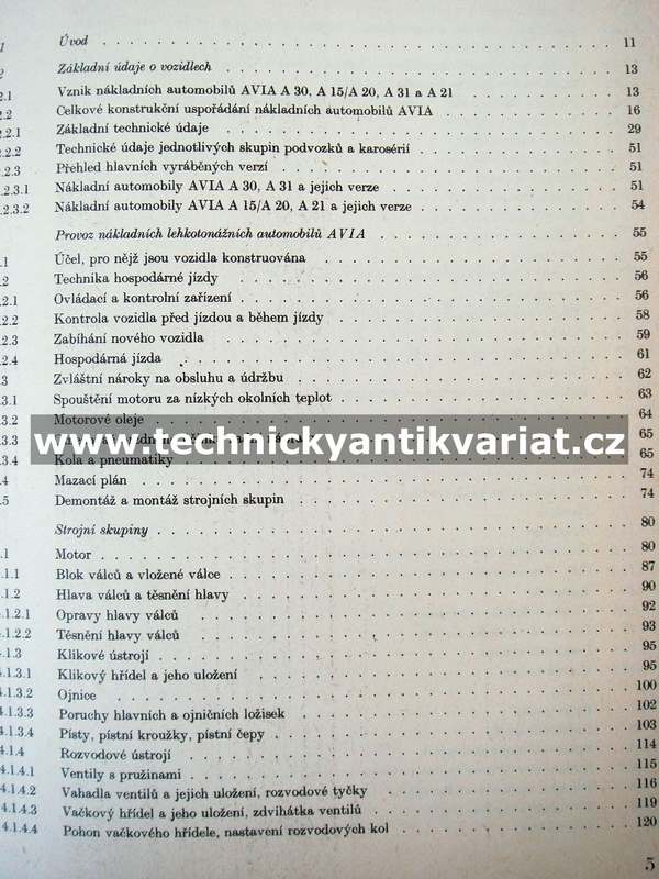 Avia A30, A15, A20, A31, A21 - údržba, obsluha a opravy - Trpkoš (1985)