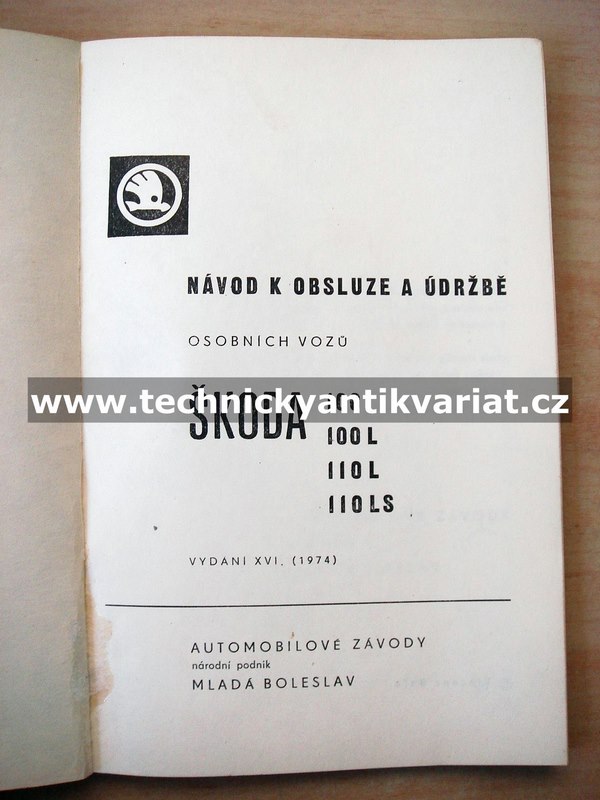 Škoda 100, 100L, 110L, 110LS - návod k obsluze (1974)