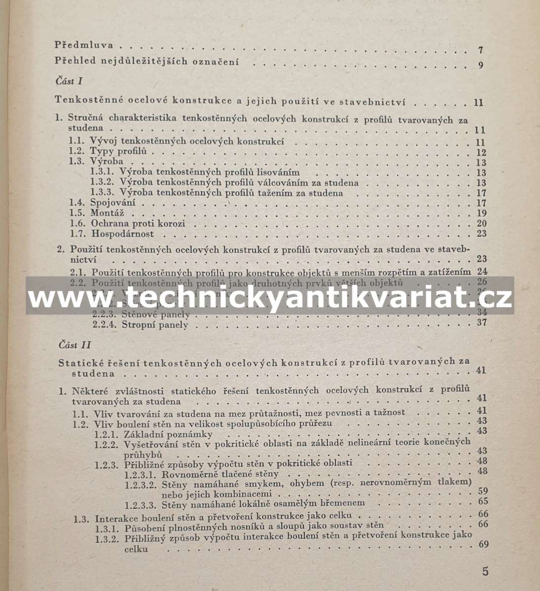 Tenkostěnné ocelové konstrukce z profilů tvarovaných za studena - Miroslav Škaloud (1963)
