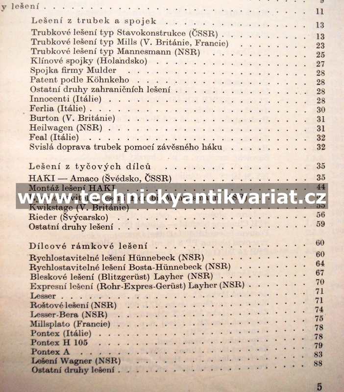 Moderní konstrukce lešení, montážních plošin a zavěšených lávek - Koubek (1975)