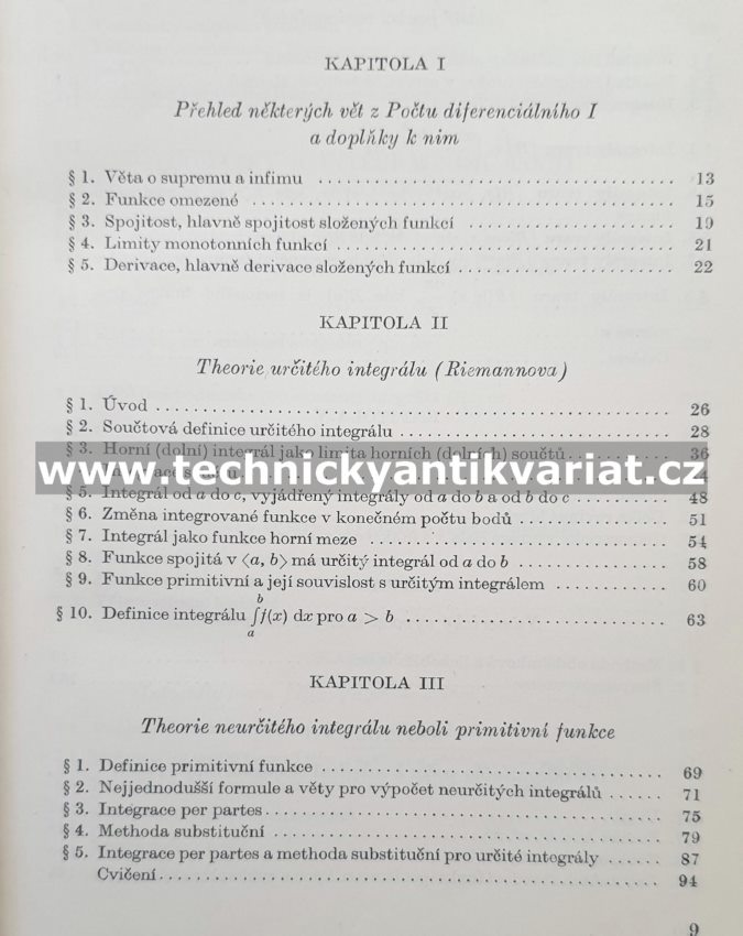 Integrální počet I.- Vojtěch Jarník (1956)