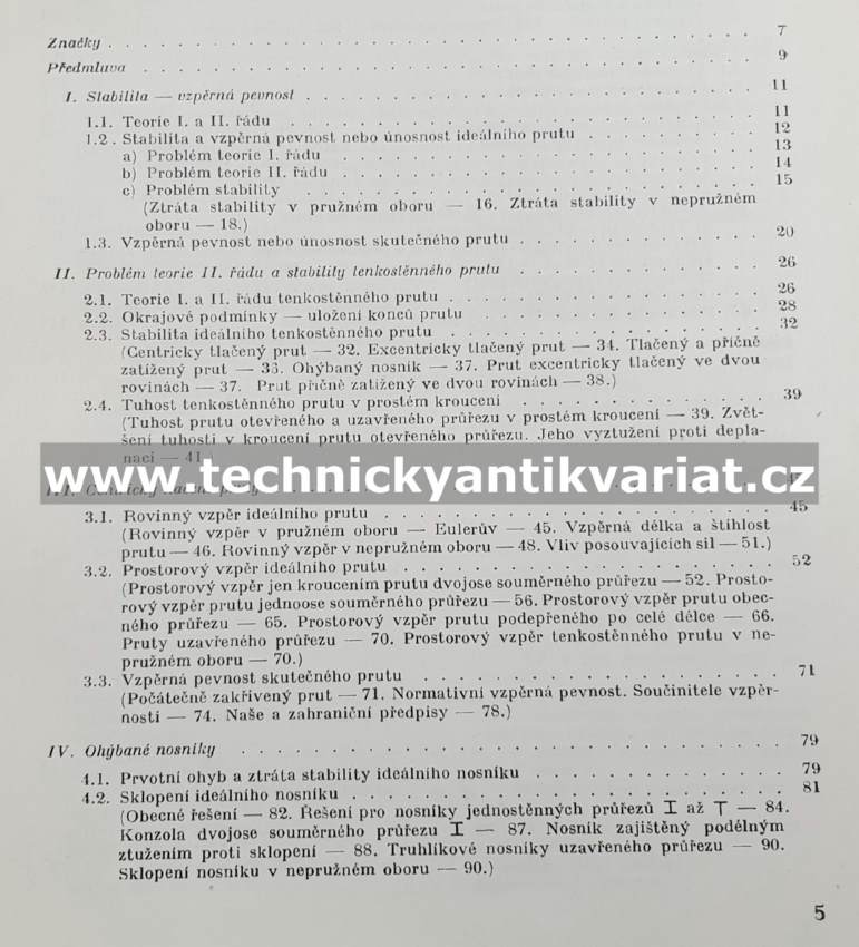 Vzpěrná pevnost prutů kovových konstrukcí - V.Březina (1963)