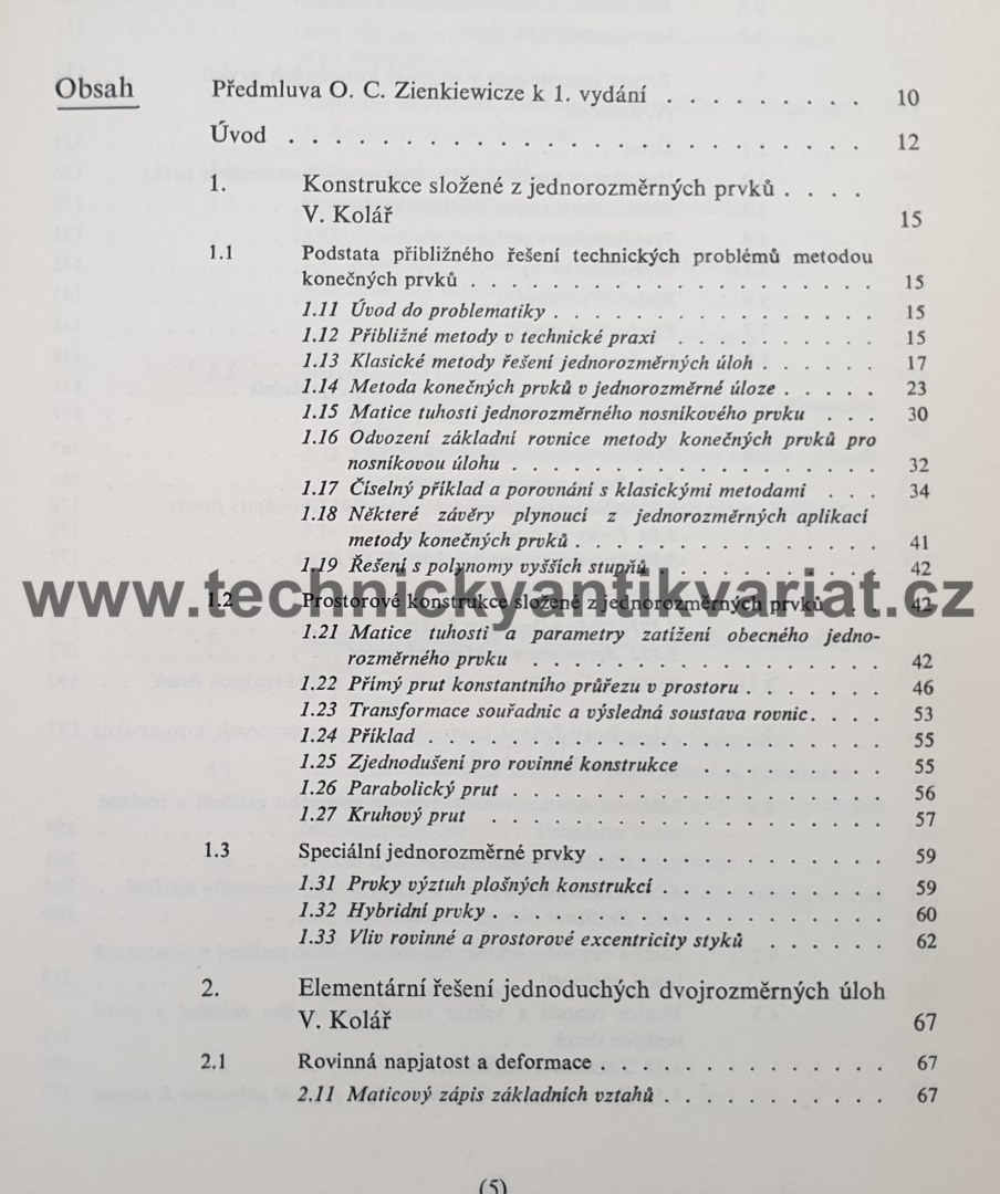 Výpočet plošných a prostorových konstrukcí metodou konečných prvků - Kolář, Kratochvíl, Leitner, Ženíšek (1979)