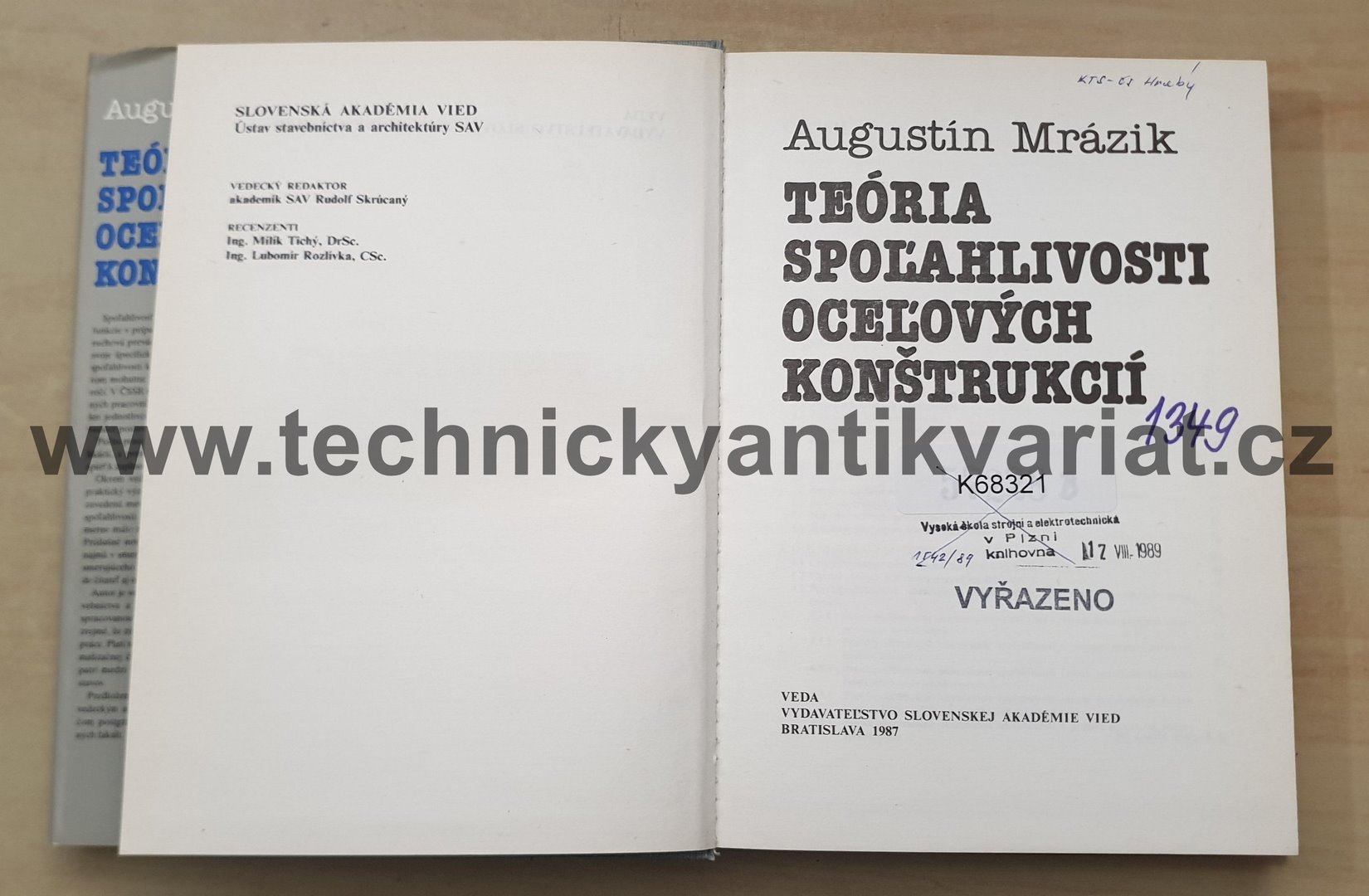 Teoria spolehlivosti ocelových konštrukcií - Augustín Mrazík (1987)