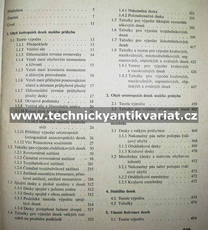 Tabulky pro výpočet desek a stěn - Richard Bareš (1964)