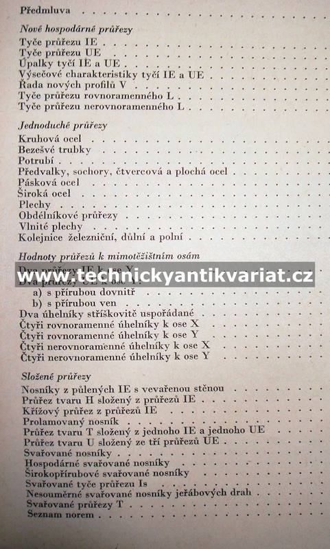 Statické hodnoty nových řad ocelových průřezů - Fuchs, Rec (1963)