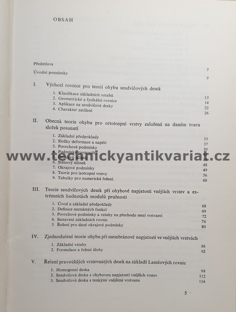 Teorie ohybu sendvičových desek - Dundrová, Kovařík, Šlapák (1965)