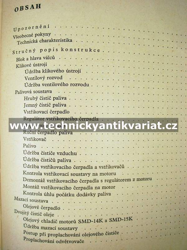 Vznětový motor SMD 14 - popis konstrukce, katalog (1964)