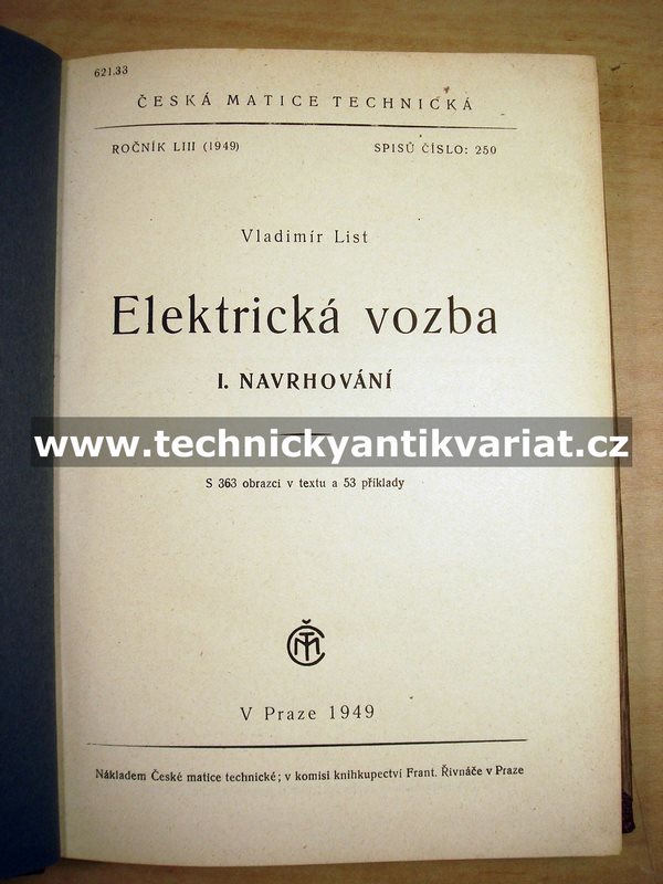 Elelektrická vozba I.Navrhování (1949)