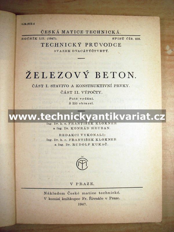 Železový beton II.výpočty (1947)