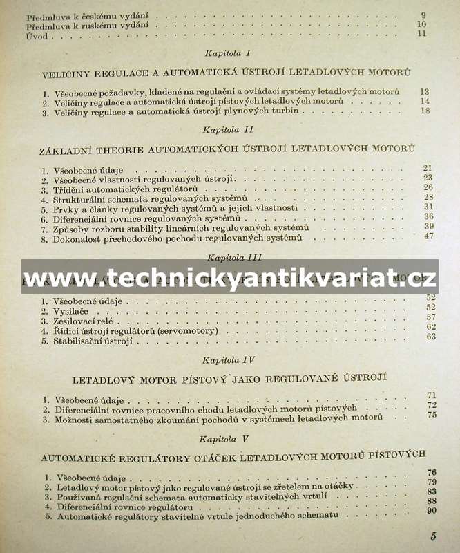 Automatické řízení letadlových motorů - V.A. Bodner (1954)