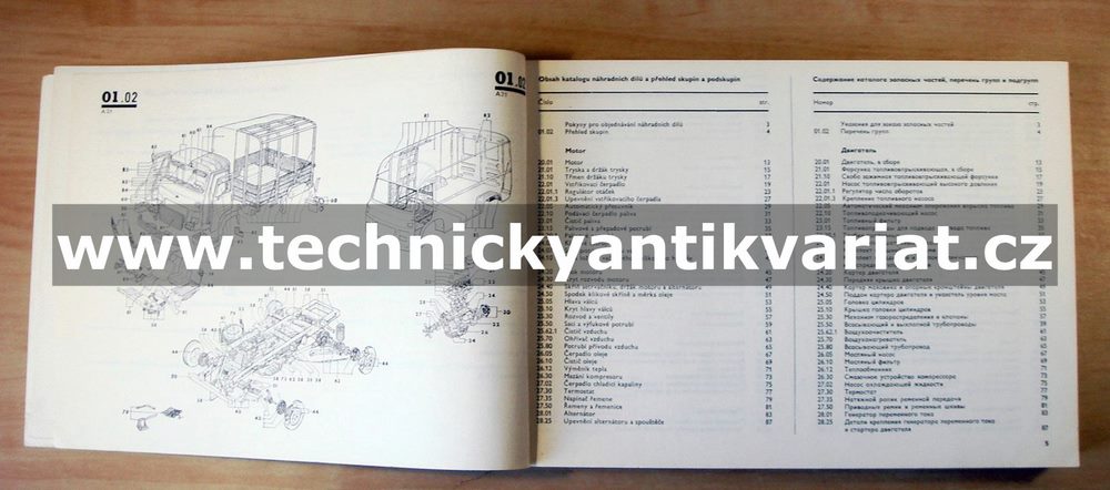 Avia A21, A21F - Katalog náhradních dílů (1987)