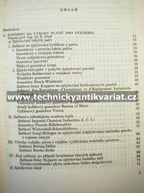 Plynárenství II. Perna, Riedl (1958)