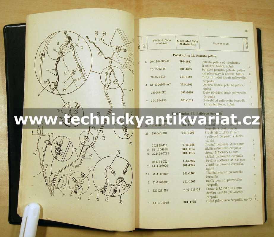 Poběda M20 - katalog náhradních součástí (1958)