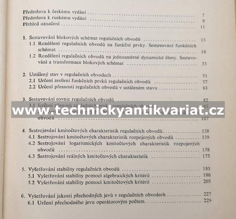 Řešení regulačních obvodů - Vasilev, Čuič (1964)
