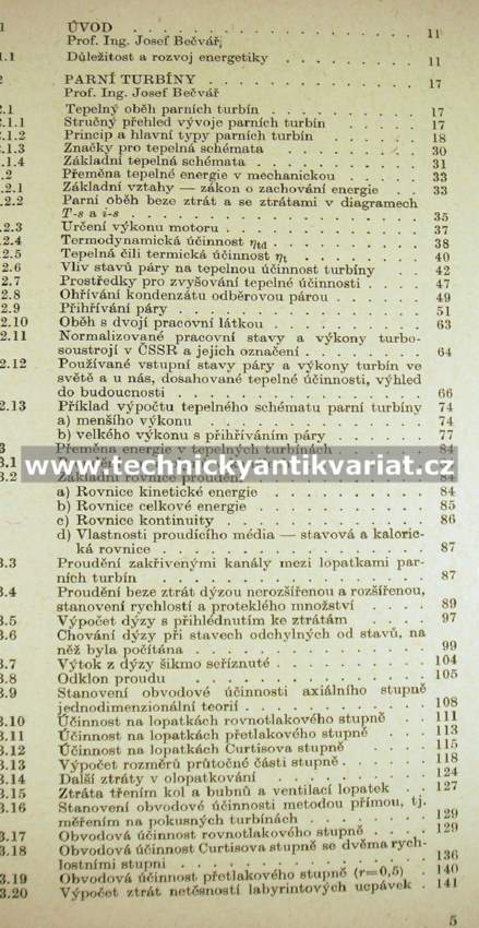 Tepelné turbíny - J. Bečvář (1968)