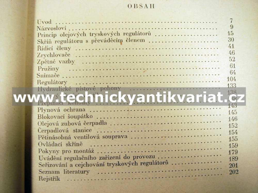 Olejové tryskové regulátory - Felix Vítek (1959)