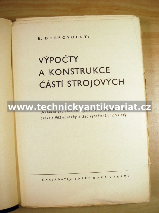 Výpočty a konstrukce - části strojové - B. Dobrovolný (1948)