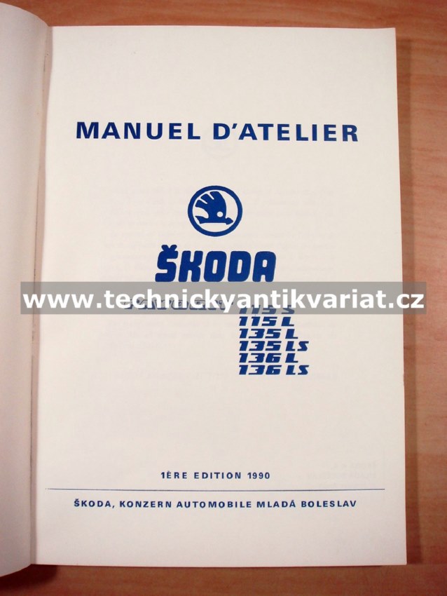 Škoda Favorit 115S, 115L, 135L, 135LS, 136L, 136LS - manuel datalier (1990)
