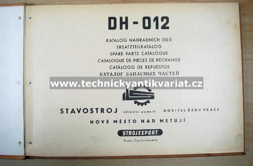 DH 012 - katalog náhradních dílů