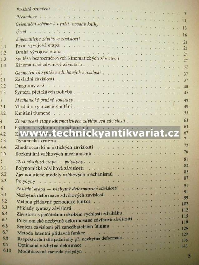 Zdvihové závislosti vačkových mechanismů - K. Petrů (1980)