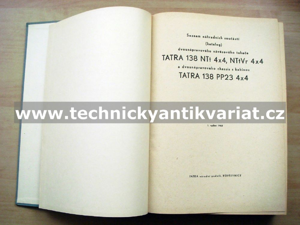 Tatra 138 NTt, NTtVr, PP23 4x4 - seznam náhradních dílů (1965)