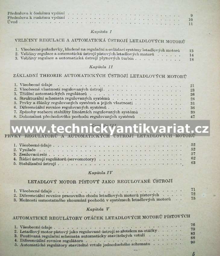 Automatické řízení letadlových motorů - V.A. Bodner (1954)
