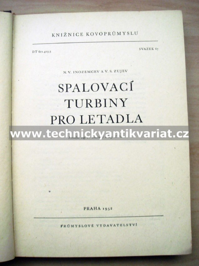 Spalovací turbíny pro letadla - Inozemcev, Zujev (1952)