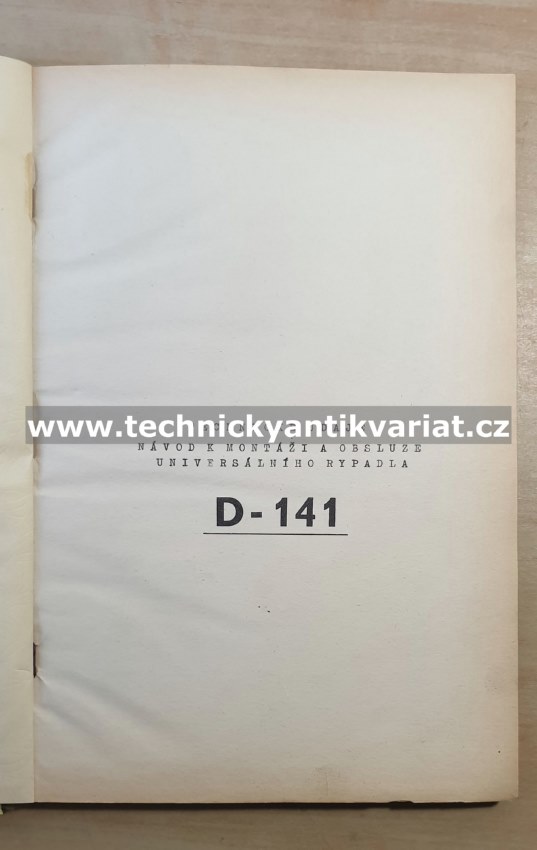 Universálního rypadla D141 - návod k obsluze