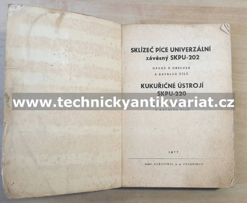 Sklízeč píce univerzální závěsný SKPU 220 - návod k obsluze, katalog dílů