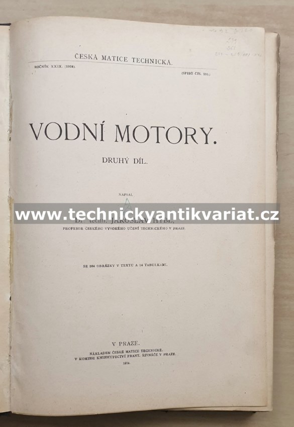 Vodní motory II. text+tabulky (1924)